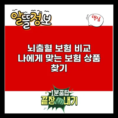 뇌출혈 보험 비교: 나에게 맞는 보험 상품 찾기