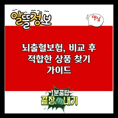 뇌출혈보험, 비교 후 적합한 상품 찾기 가이드