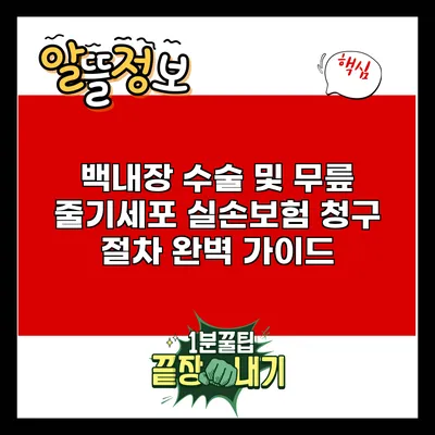백내장 수술 및 무릎 줄기세포 실손보험 청구 절차 완벽 가이드