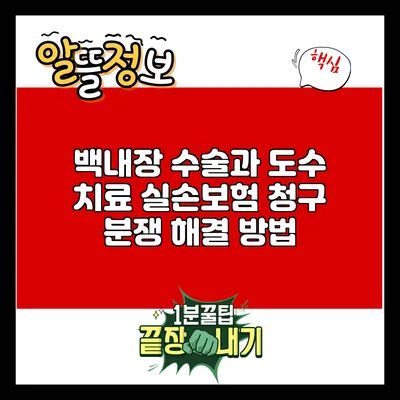 백내장 수술과 도수 치료 실손보험 청구 분쟁 해결 방법