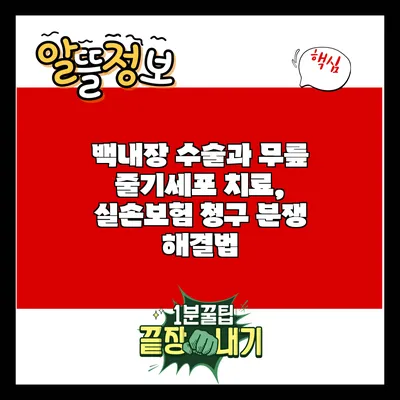백내장 수술과 무릎 줄기세포 치료, 실손보험 청구 분쟁 해결법