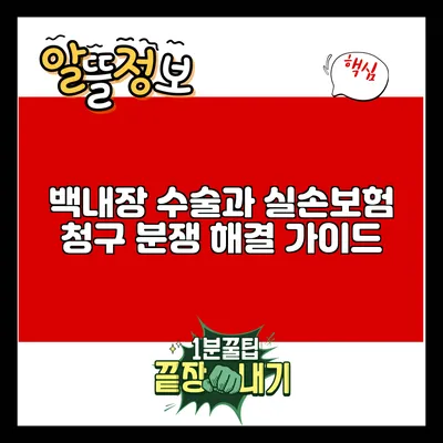 백내장 수술과 실손보험 청구 분쟁 해결 가이드