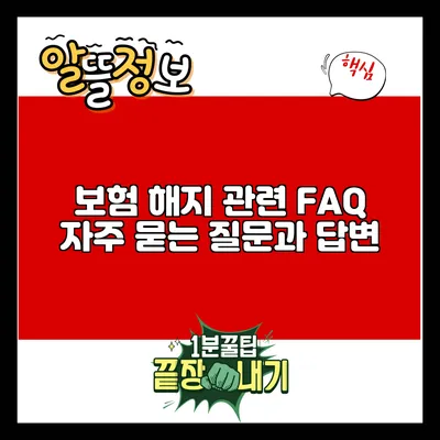 보험 해지 관련 FAQ: 자주 묻는 질문과 답변