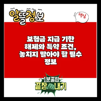 보험금 지급 기한 해제와 특약 조건, 놓치지 말아야 할 필수 정보