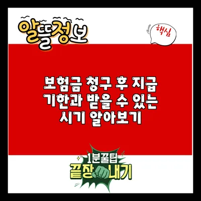 보험금 청구 후 지급 기한과 받을 수 있는 시기 알아보기
