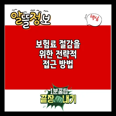보험료 절감을 위한 전략적 접근 방법