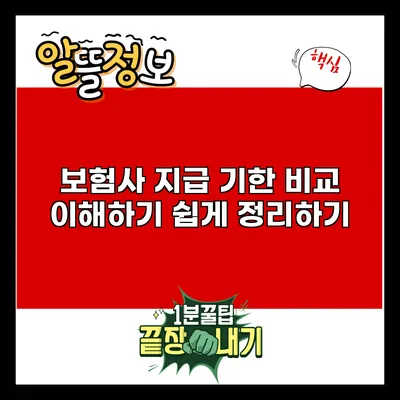 보험사 지급 기한 비교: 이해하기 쉽게 정리하기