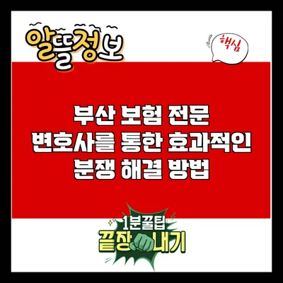 부산 보험 전문 변호사를 통한 효과적인 분쟁 해결 방법