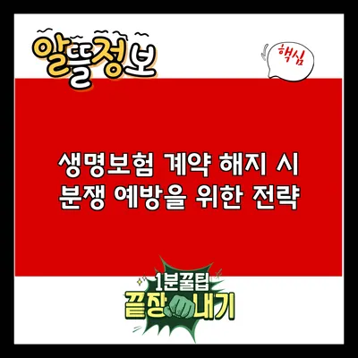 생명보험 계약 해지 시 분쟁 예방을 위한 전략