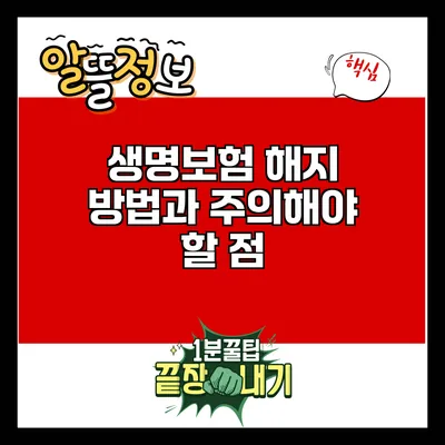 생명보험 해지 방법과 주의해야 할 점