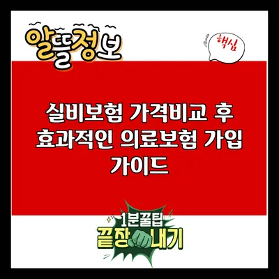 실비보험 가격비교 후 효과적인 의료보험 가입 가이드