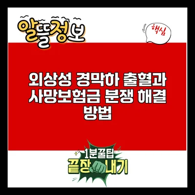 외상성 경막하 출혈과 사망보험금 분쟁 해결 방법
