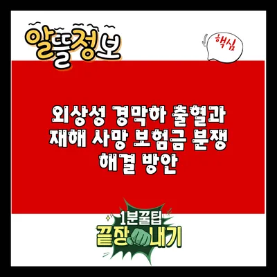 외상성 경막하 출혈과 재해 사망 보험금 분쟁 해결 방안