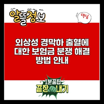외상성 경막하 출혈에 대한 보험금 분쟁 해결 방법 안내