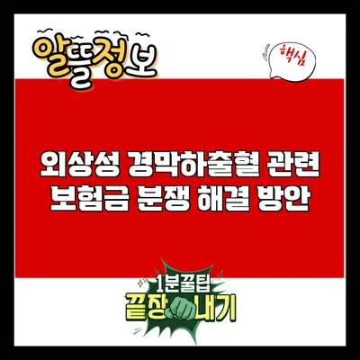 외상성 경막하출혈 관련 보험금 분쟁 해결 방안