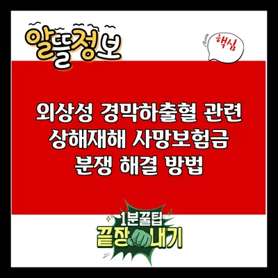 외상성 경막하출혈 관련 상해재해 사망보험금 분쟁 해결 방법