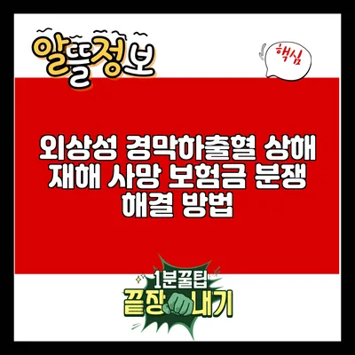 외상성 경막하출혈 상해 재해 사망 보험금 분쟁 해결 방법