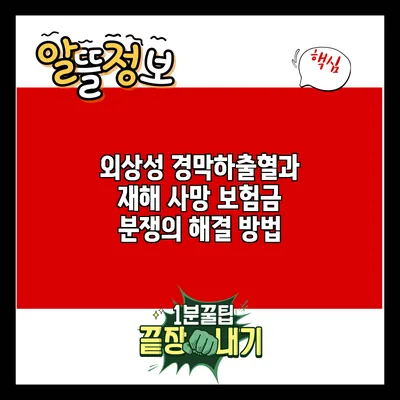 외상성 경막하출혈과 재해 사망 보험금 분쟁의 해결 방법