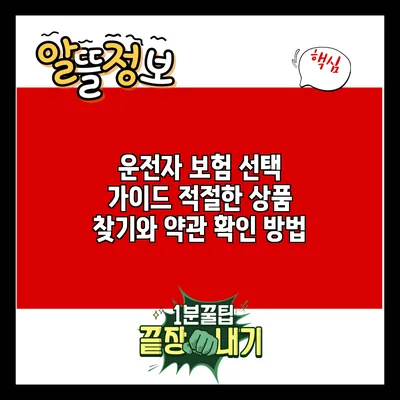운전자 보험 선택 가이드: 적절한 상품 찾기와 약관 확인 방법