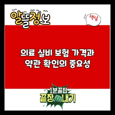 의료 실비 보험 가격과 약관 확인의 중요성