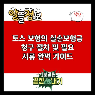 토스 보험의 실손보험금 청구 절차 및 필요 서류 완벽 가이드