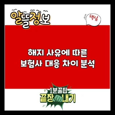 해지 사유에 따른 보험사 대응 차이 분석