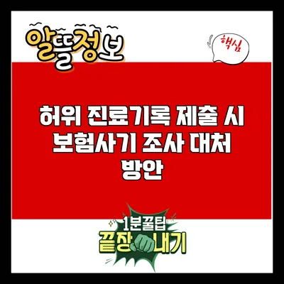 허위 진료기록 제출 시 보험사기 조사 대처 방안