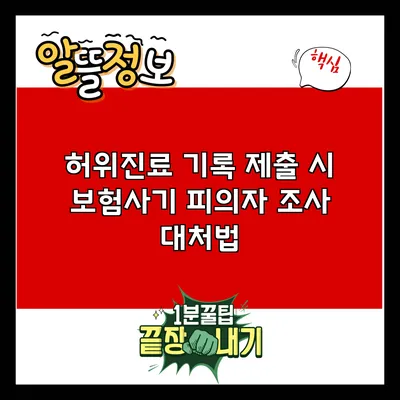 허위진료 기록 제출 시 보험사기 피의자 조사 대처법