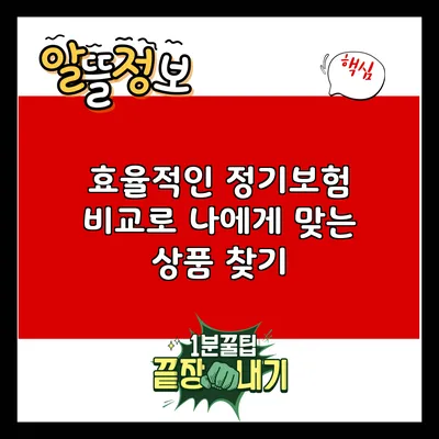 효율적인 정기보험 비교로 나에게 맞는 상품 찾기