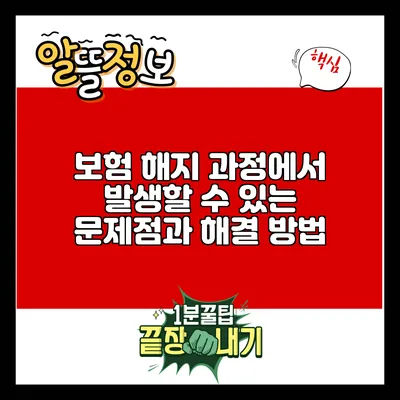 보험 해지 과정에서 발생할 수 있는 문제점과 해결 방법