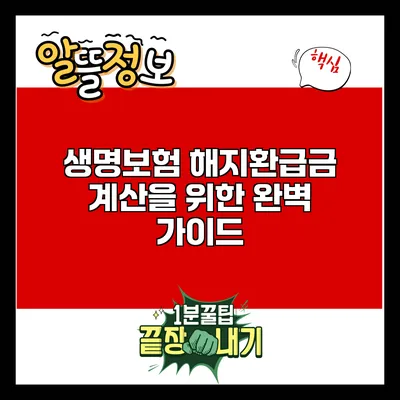 생명보험 해지환급금 계산을 위한 완벽 가이드
