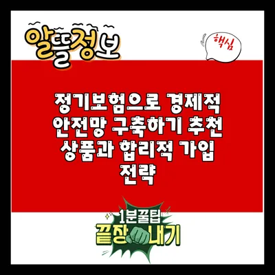 정기보험으로 경제적 안전망 구축하기: 추천 상품과 합리적 가입 전략