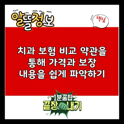 치과 보험 비교: 약관을 통해 가격과 보장 내용을 쉽게 파악하기