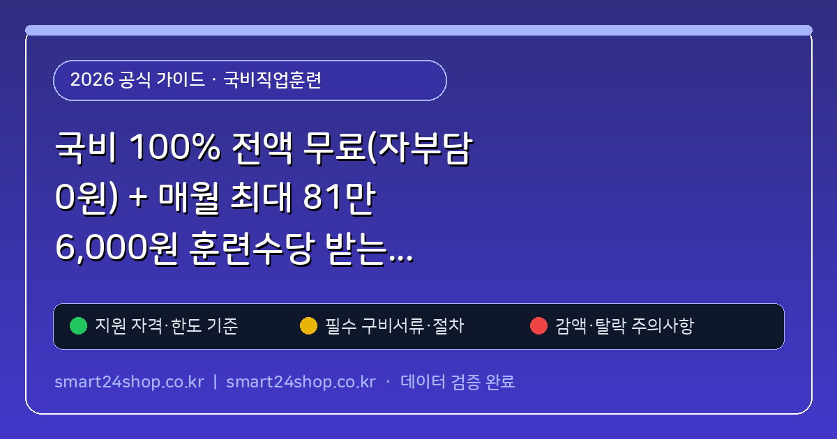 국비 100% 전액 무료(자부담 0원) + 매월 최대 81만 6,000원 훈련수당 받는 K-디지털 트레이닝(KDT) 신청 자격